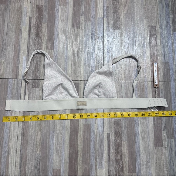 SKIMS Ribbed Cotton Plunge Bralette Oatmeal Heather Size XS NWT - Picture 12 of 12